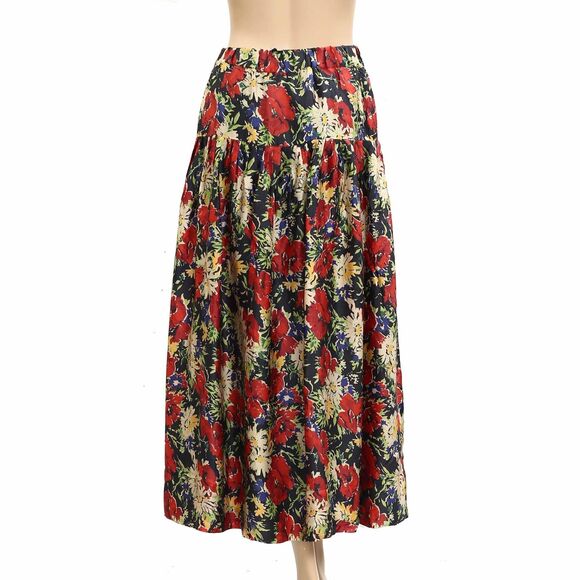 The Great Floral Printed Maxi Skirt Pleated Pull-On Flowy Swingy S NEW 282454 - Picture 3 of 4